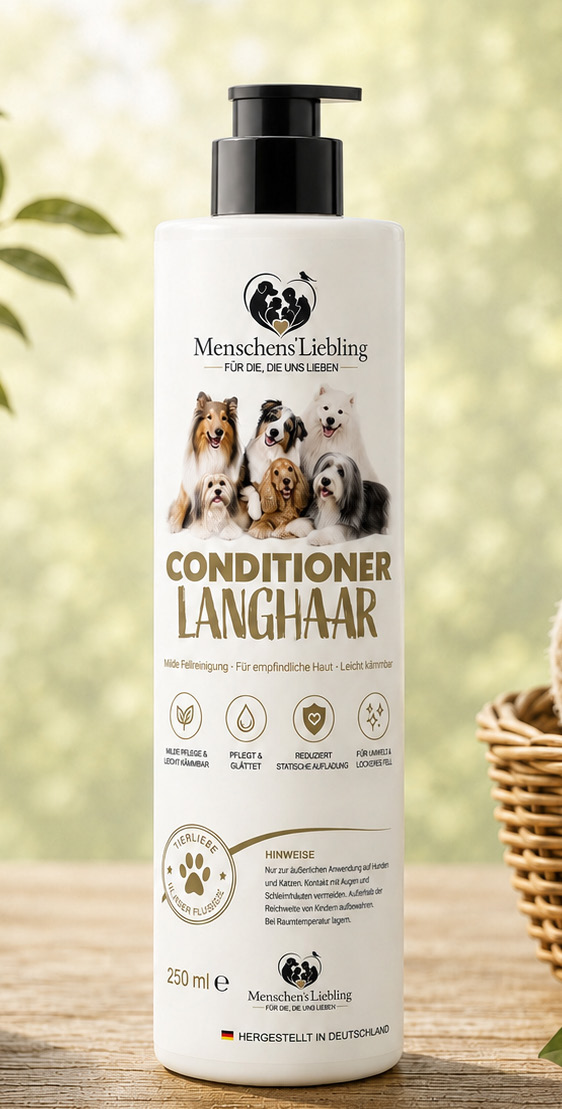 Flasche Conditioner Langhaar von Menschens Liebling