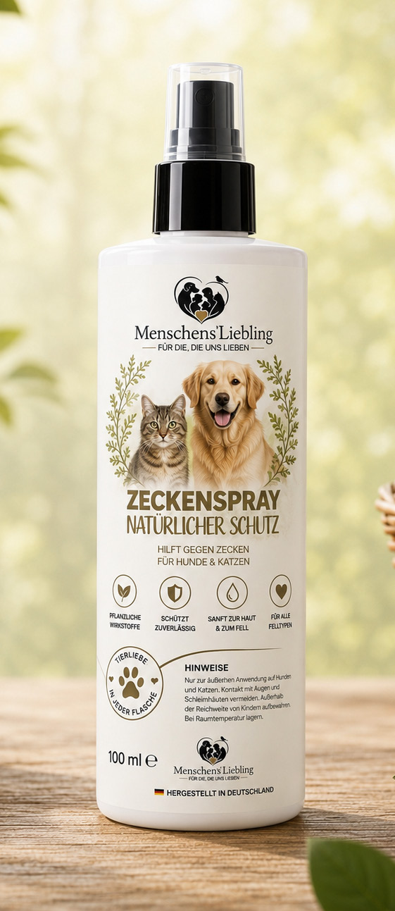 Sprühflasche Zeckenspray Hund & Katze von Menschens Liebling, 100 ml